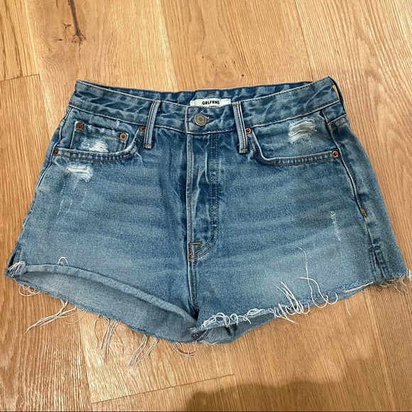 GRLFRND Pants - GRLFRND Distressed Raw Hem Cut Off High Waist Denim Shorts Size 26